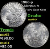 1886-p Morgan Dollar $1 Grades Choice+ Unc