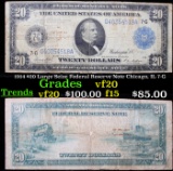 1914 $20 Large Seize Federal Reserve Note Chicago, IL 7-G Grades vf, very fine