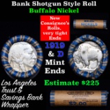 Buffalo Nickel Shotgun Roll in Old Bank Style 'Los Angeles Trust And Savins Bank'  Wrapper 1919 & d