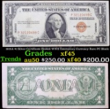 1935A $1 Silver Certificate Hawaii WWII Emergency Currency Rare PC Block Grades xf+