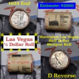 ***Auction Highlight*** Old Casino 50c Roll $10 In Halves Horseshoe Hotel Las Vegas 1934 & 'd' Walke