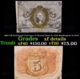 1863 US Fractional Currency 5c Second Issue fr-1234 Washington In Oval Grades xf details