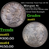 1900-o Colorfully Toned Vam 23C R6 Morgan Dollar $1 Grades GEM Unc