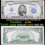 1934A $5 Blue Seal Silver Certificate Grades Choice AU/BU Slider