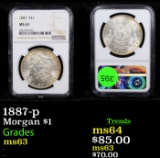 NGC 1887-p Morgan Dollar $1 Graded ms63 By NGC