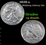 1928-s Walking Liberty Half Dollar 50c Grades vg details