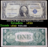 1935A $1 Blue Seal Silver Certificate Grades vf, very fine