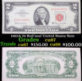 1963A $2 Red seal United States Note Grades Gem++ CU