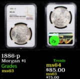 NGC 1886-p Morgan Dollar $1 Graded ms63 By NGC