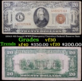 1934A $20 hawaii WWII Emergency Currency Federal Reserve Note Grades vf++