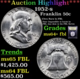 ***Auction Highlight*** 1952-s Franklin Half Dollar 50c Graded Choice Unc+ FBL By USCG (fc)