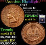 ***Auction Highlight*** 1877 Indian Cent 1c Graded Select Unc BN By USCG (fc)