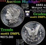 ***Auction Highlight*** 1881-s Morgan Dollar $1 Graded GEM Unc DMPL By USCG (fc)