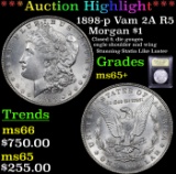 ***Auction Highlight*** 1898-p Vam 2A R5 Morgan Dollar $1 Graded GEM+ Unc By USCG (fc)