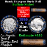 Buffalo Nickel Shotgun Roll in Old Bank Style 'Los Angeles Trust And Savins Bank'  Wrapper 1916 & s