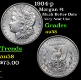 1904-p Morgan Dollar $1 Grades Choice AU/BU Slider