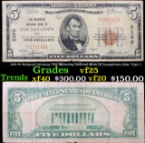 1929 $5 National Currency 'The Mahoning National Bank Of Youngstown Ohio' Type 1 Grades vf+