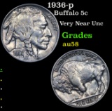 1936-p Buffalo Nickel 5c Grades Choice AU/BU Slider