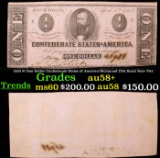 1863 $1 One Dollar Confederate States of America Richmond CSA Bank Note T-62 Grades Choice AU/BU Sli