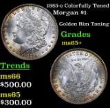 1885-o Colorfully Toned Morgan Dollar $1 Grades GEM+ Unc