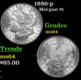 1886-p Morgan Dollar $1 Grades Choice Unc