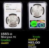 NGC 1885-o Morgan Dollar $1 Graded ms63 By NGC