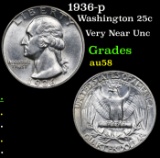 1936-p Washington Quarter 25c Grades Choice AU/BU Slider