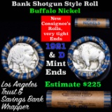 Buffalo Nickel Shotgun Roll in Old Bank Style 'Los Angeles Trust And Savins Bank'  Wrapper 1921 & d