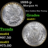 1888-p Morgan Dollar $1 Grades Select+ Unc