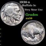 1936-s Buffalo Nickel 5c Grades Choice AU/BU Slider