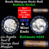 Buffalo Nickel Shotgun Roll in Old Bank Style 'Los Angeles Trust And Savins Bank'  Wrapper 1915 & d