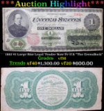 ***Auction Highlight*** 1862 $1 Large Size Legal Tender Note Fr-17A 