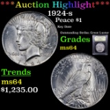 ***Auction Highlight*** 1924-s Peace Dollar $1 Graded Choice Unc By USCG (fc)