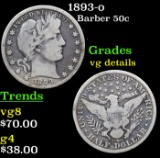 1893-o Barber Half Dollars 50c Grades vg details