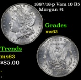 1887/18-p Vam 10 R5 Morgan Dollar $1 Grades Select Unc