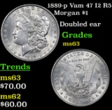1889-p Vam 47 I2 R5 Morgan Dollar $1 Grades Select Unc