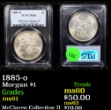 PCGS 1885-o Morgan Dollar $1 Graded ms61 By PCGS