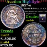 ***Auction Highlight*** 1857-o Seated Liberty Half Dime 1/2 10c Graded Choice+ Unc BY USCG (fc)