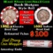 Mixed small cents 1c orig shotgun roll, 1920-s Wheat Cent, 1890 Indian Cent other end, Seal Strong W