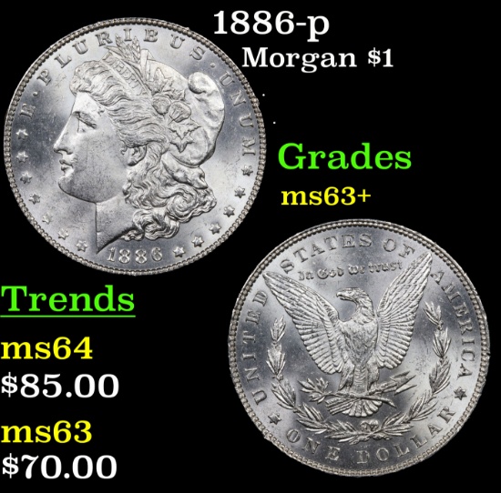 1886-p Morgan Dollar $1 Grades Select+ Unc