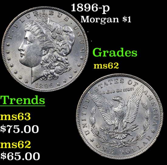 1896-p Morgan Dollar $1 Grades Select Unc