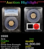 ***Auction Highlight*** PCGS 1888 Three Cent Copper Nickel 3cn Graded ms65 By PCGS (fc)
