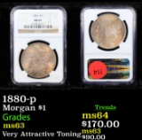 NGC 1880-p Morgan Dollar $1 Graded ms63 By NGC