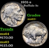 1931-s Buffalo Nickel 5c Grades Select+ Unc