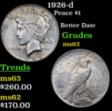 1926-d Peace Dollar $1 Grades Select Unc