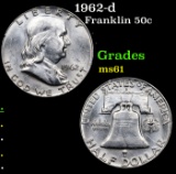 1962-d Franklin Half Dollar 50c Grades BU+