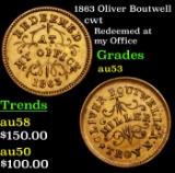 1863 Oliver Boutwell Civil War Token 1c Grades Select AU