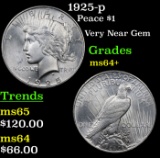 1925-p Peace Dollar $1 Grades Choice+ Unc