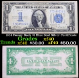 1934 Funny Back $1 Blue Seal Silver Certificate Grades xf