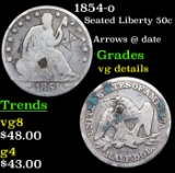 1854-o Seated Half Dollar 50c Grades vg details